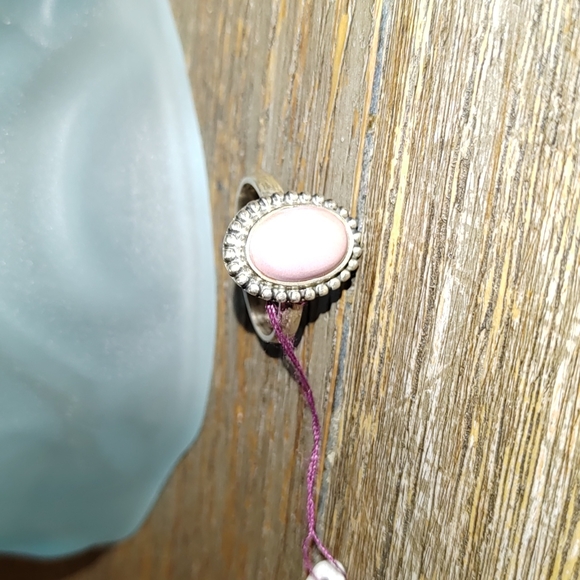 New Sterling silver Pink Peruvian Opal Ring Size 7.5 - Picture 4 of 7